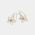 Wire Wrap Flower Dangle Earrings - Gold